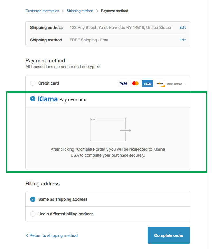 klarna checkout